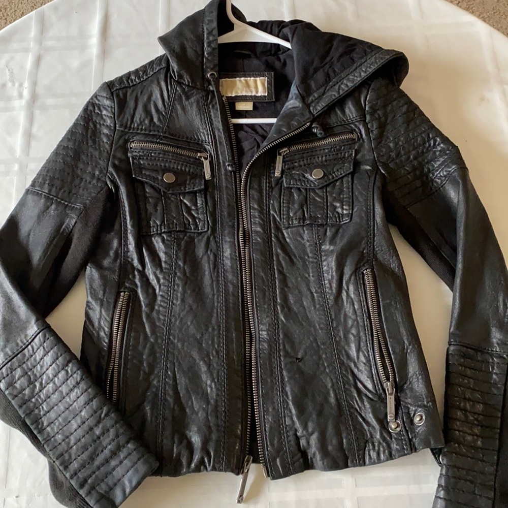 Michael kors real leather jacket